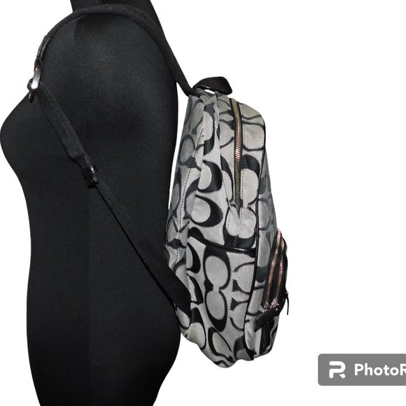 Coach Daisy Outline Signature Metallic Backpack - Picture 5 of 15